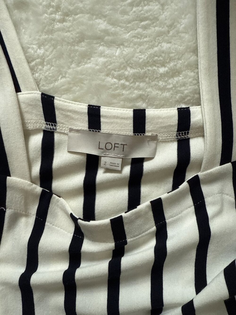 LOFT Black White Striped Tiered Sundress Size 2 Sleeveless Summer Dress - Picture 15 of 15